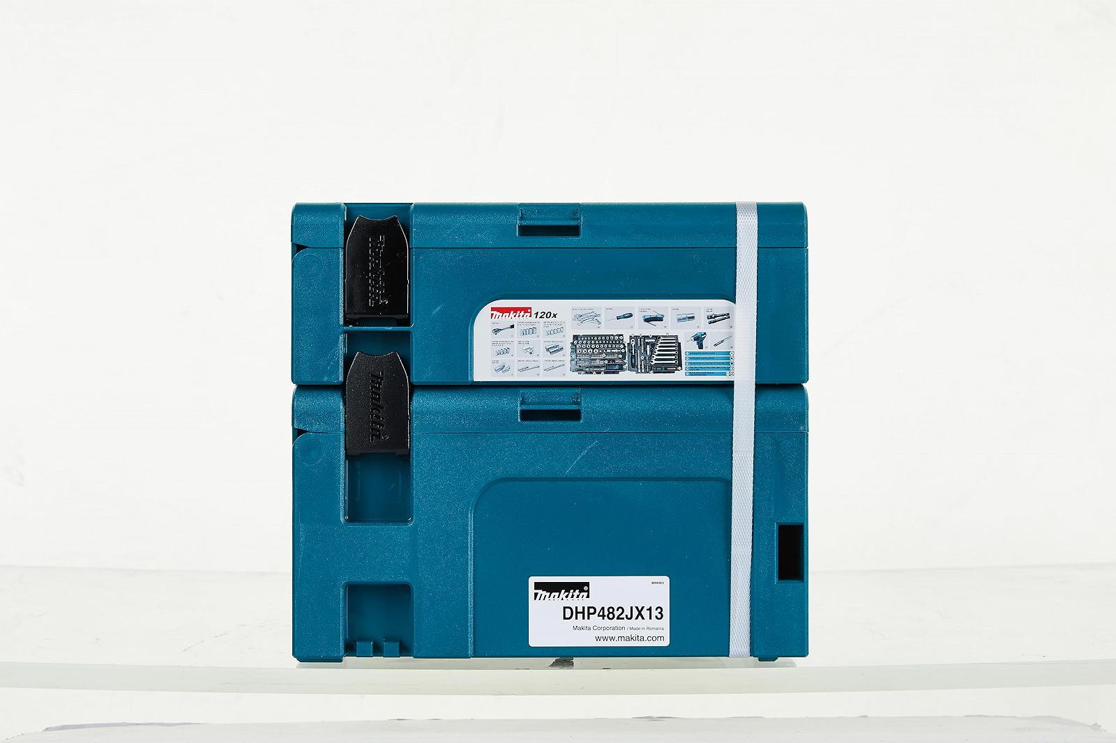 Аккумуляторная дрель Makita DHP482JX13 18 В / 3,0 Ач 2 батареи + зарядное устройство в Makpac + набор аксессуаров 120 шт. в Makpac Бензин / Черный, фото №7