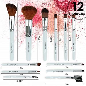 Набор кистей для макияжа Pure Beauty Works из 12 штук, высококачественные синтетические щетинки, кисть для растушевки, кисть для бронзера, кисть для тональной основы, кисть для теней, кисть для пудры для лица, кисть для румян, кисть для консилера, набор кистей для теней synthetic.ua - Фото 1