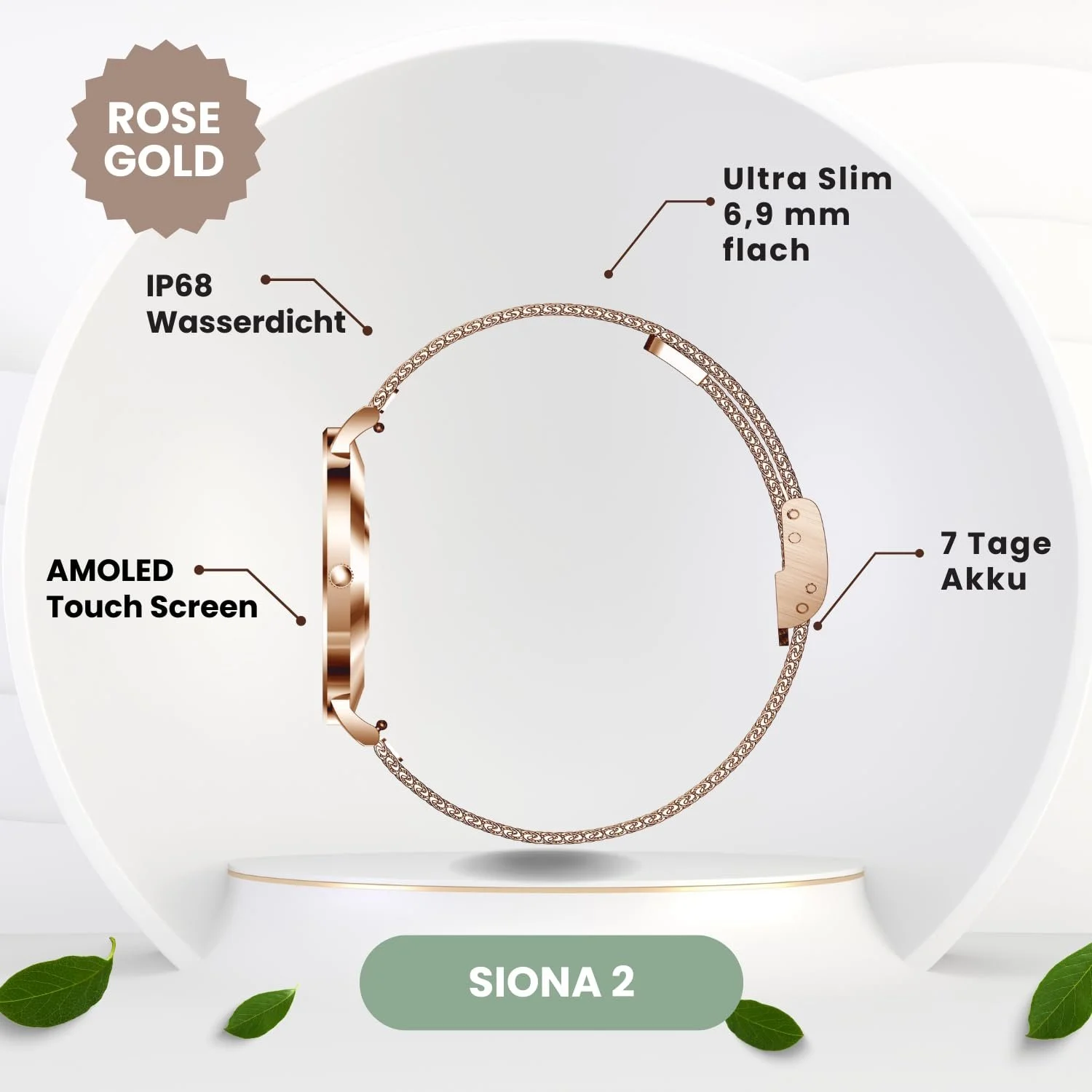 Смарт-годинник XCOAST SIONA 2 Rose Gold, фото №2