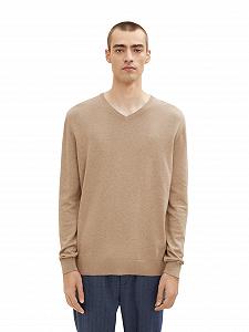 Джемпер в'язаний TOM TAILOR basic з V-подібним вирізом - Фото 1