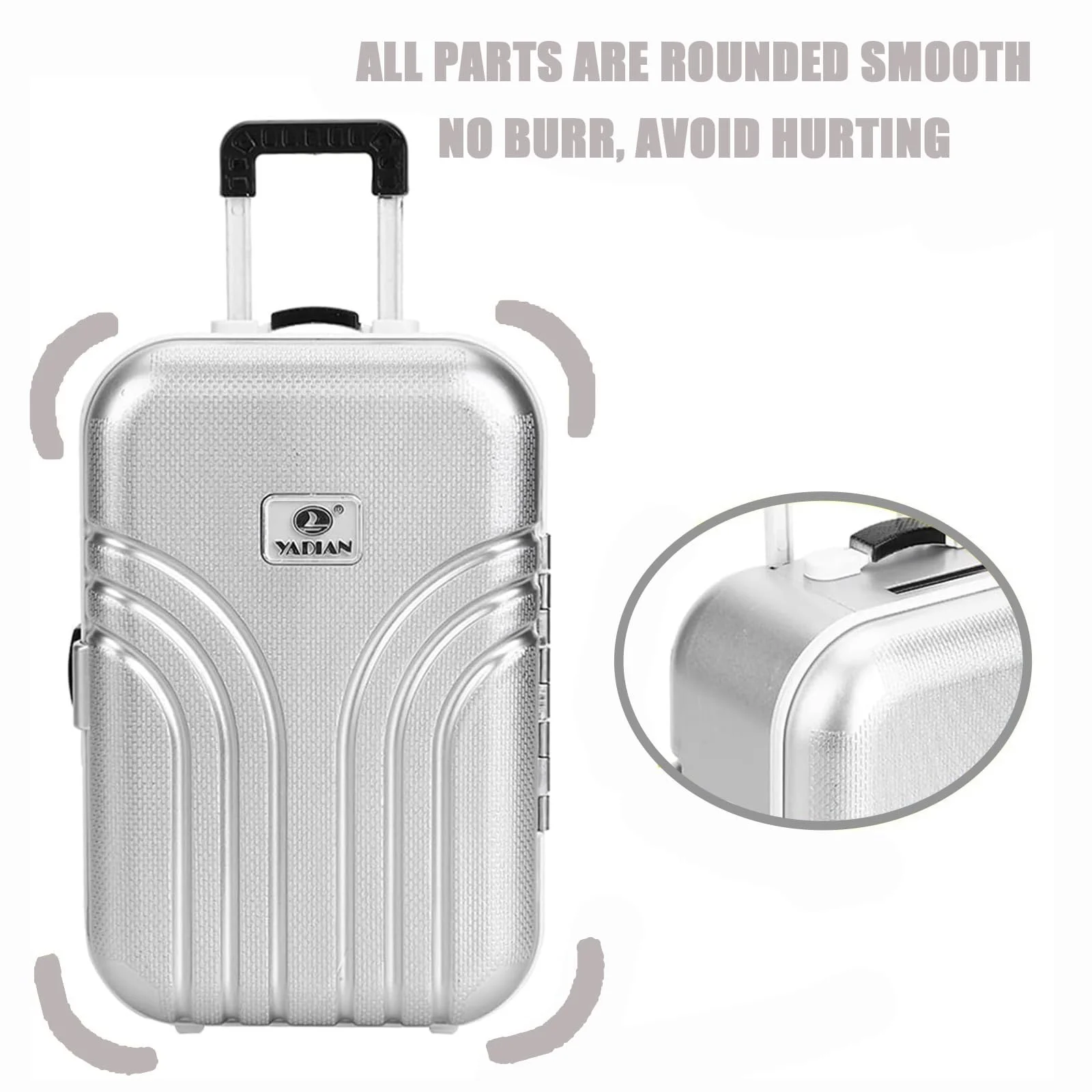 Скарбничка Валіза срібляста пластикова мінітролей з колесами, фото №3