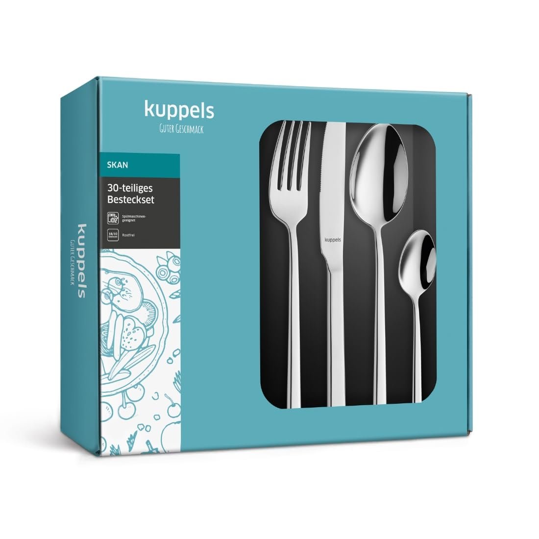 Набор столовых приборов KUPPELS Skan 30 предметов Нержавеющая сталь, фото №6 Набор столовых приборов KUPPELS Skan 30 предметов Нержавеющая сталь, фото №6