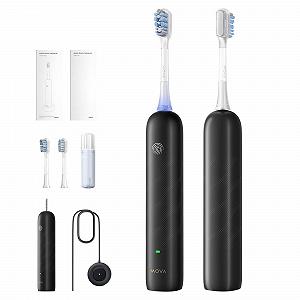 Зубная щетка электрическая MOVA Fresh Pro 3DClean™ для взрослых, звуковая, 2 насадки, дорожный чехол, сменная насадка 3-в-1 с держателем, работа от аккумулятора 30 дней, черная - Фото 1