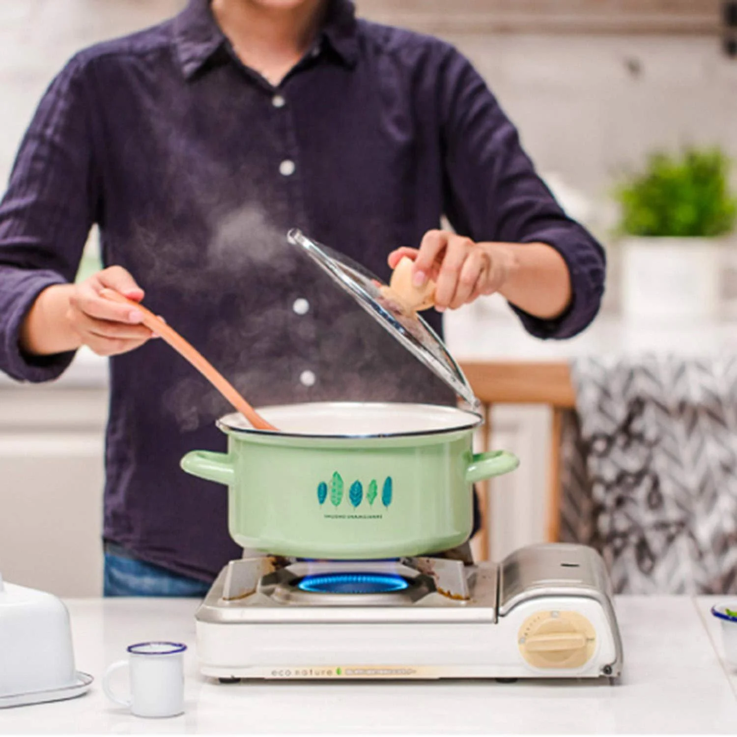 Каструля AIBAB емальована з кришкою 3 л, фото №4