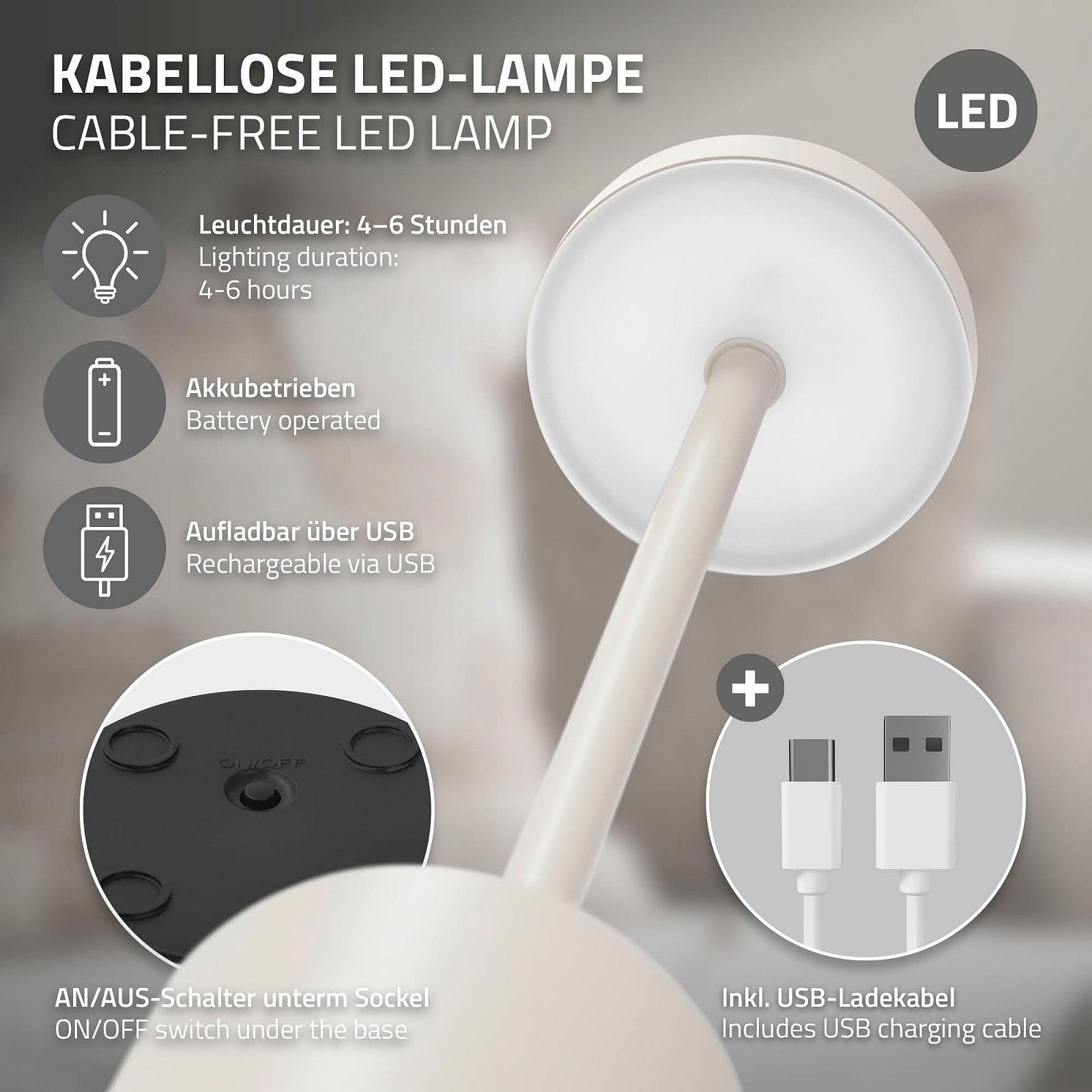 Настільна лампа ML-Design LED Бездротова Сенсорна 3 кольори світла Димування Металева USB-C Ø8x34,5 см Кремова, фото №4