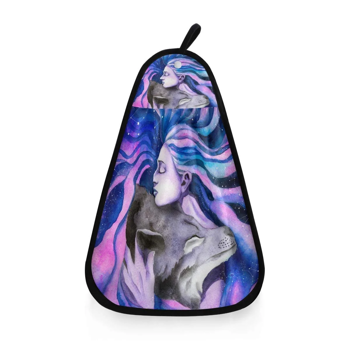 Полотенце Galaxy Girl Hug Wolf впитывающее быстросохнущее для кухни и ванной, фото №1