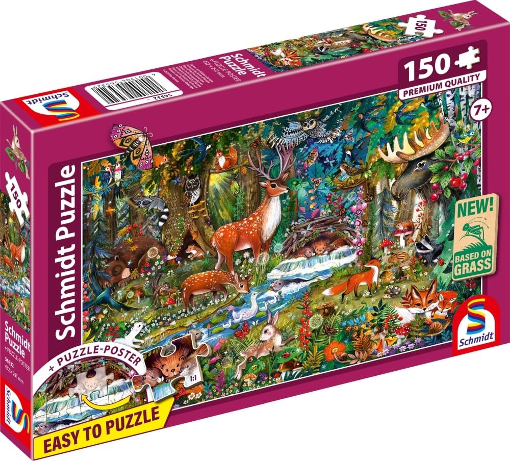 Детский пазл Schmidt Spiele Animals in the Forests of Europe 56532 150 деталей из травяного картона, фото №5