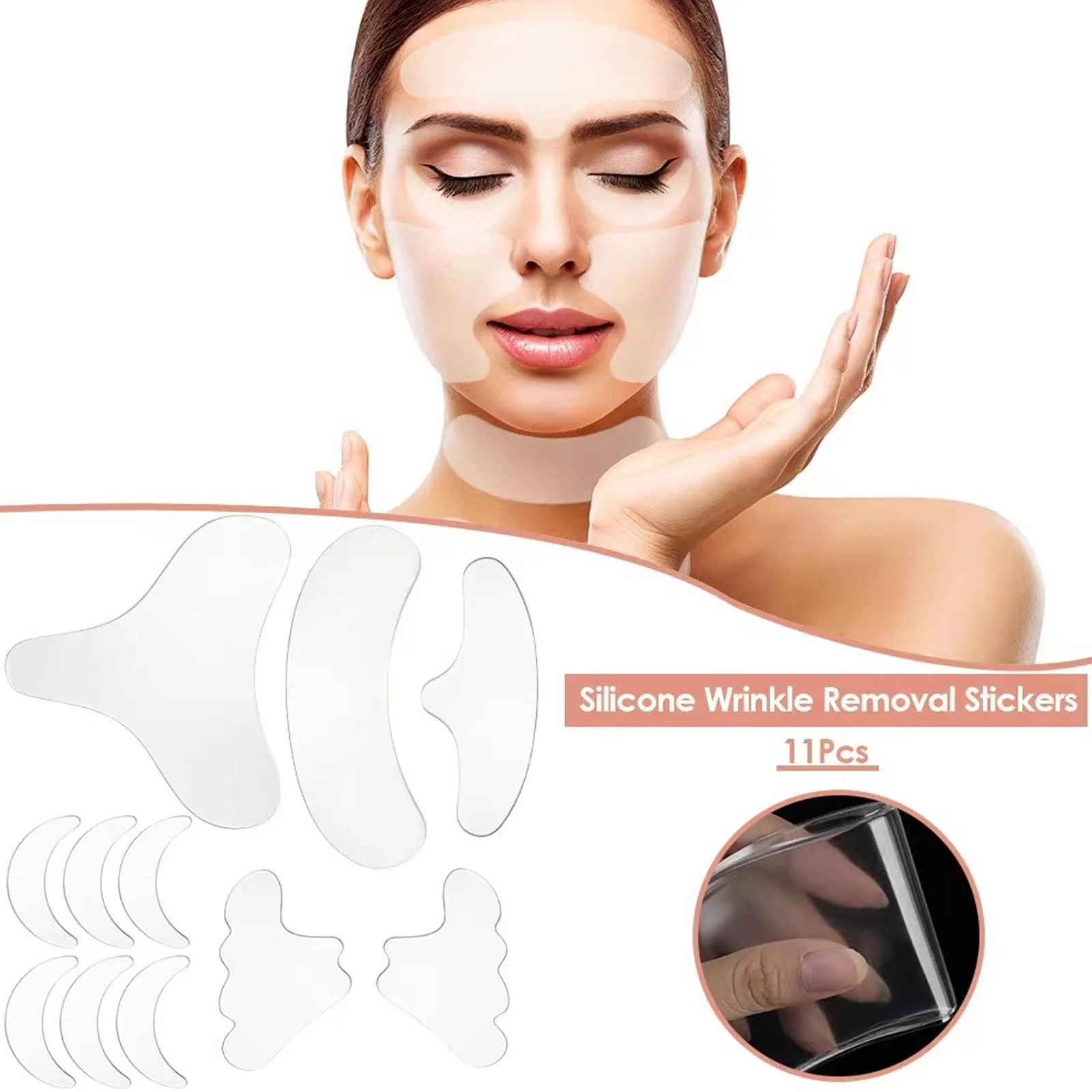Силіконові патчі багаторазового використання Beauty для чола проти зморшок, фото №5