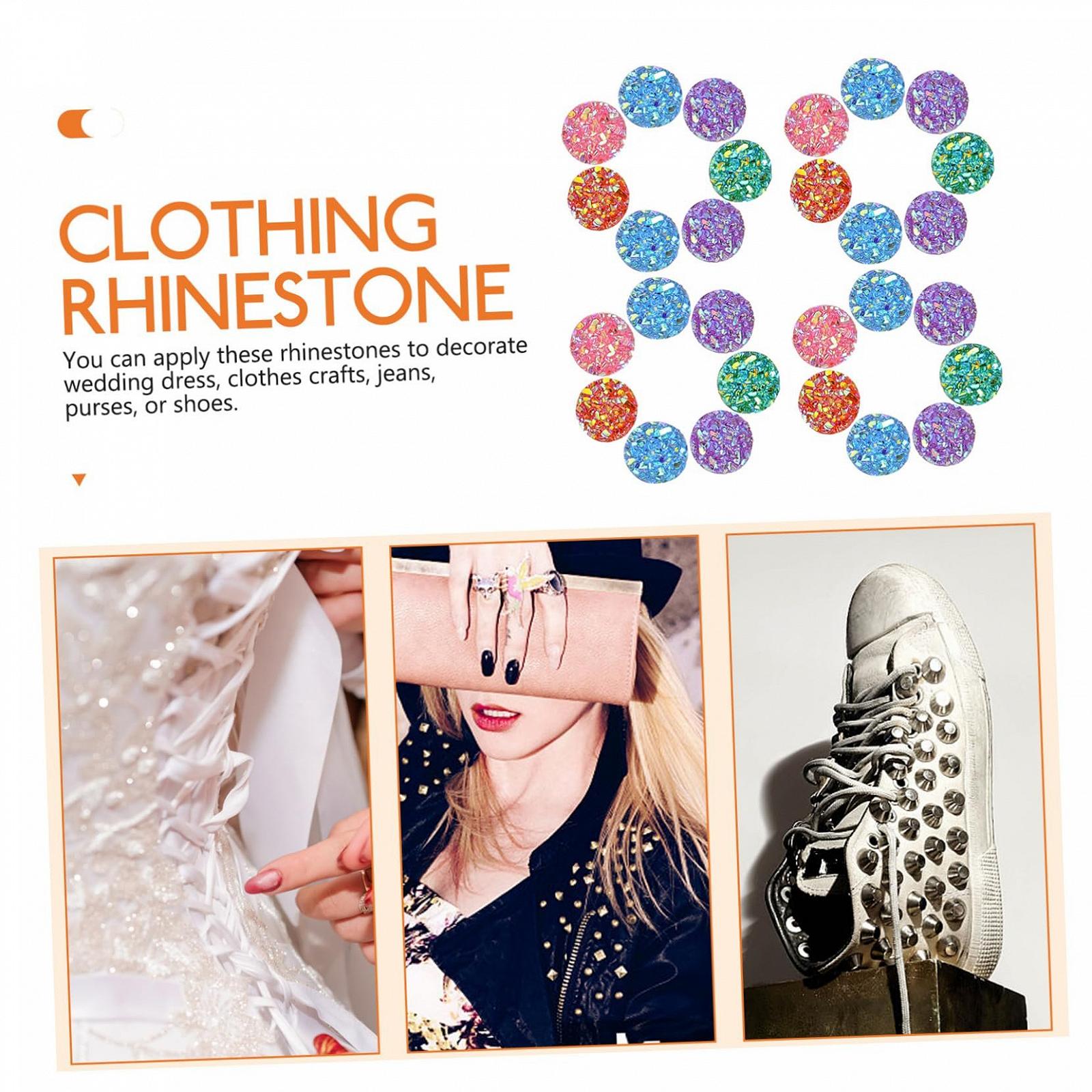 Стразы Круглые 100 шт. для одежды, плоские, декоративные для рукоделия, сумок, обуви и разнообразного использования, фото №3
