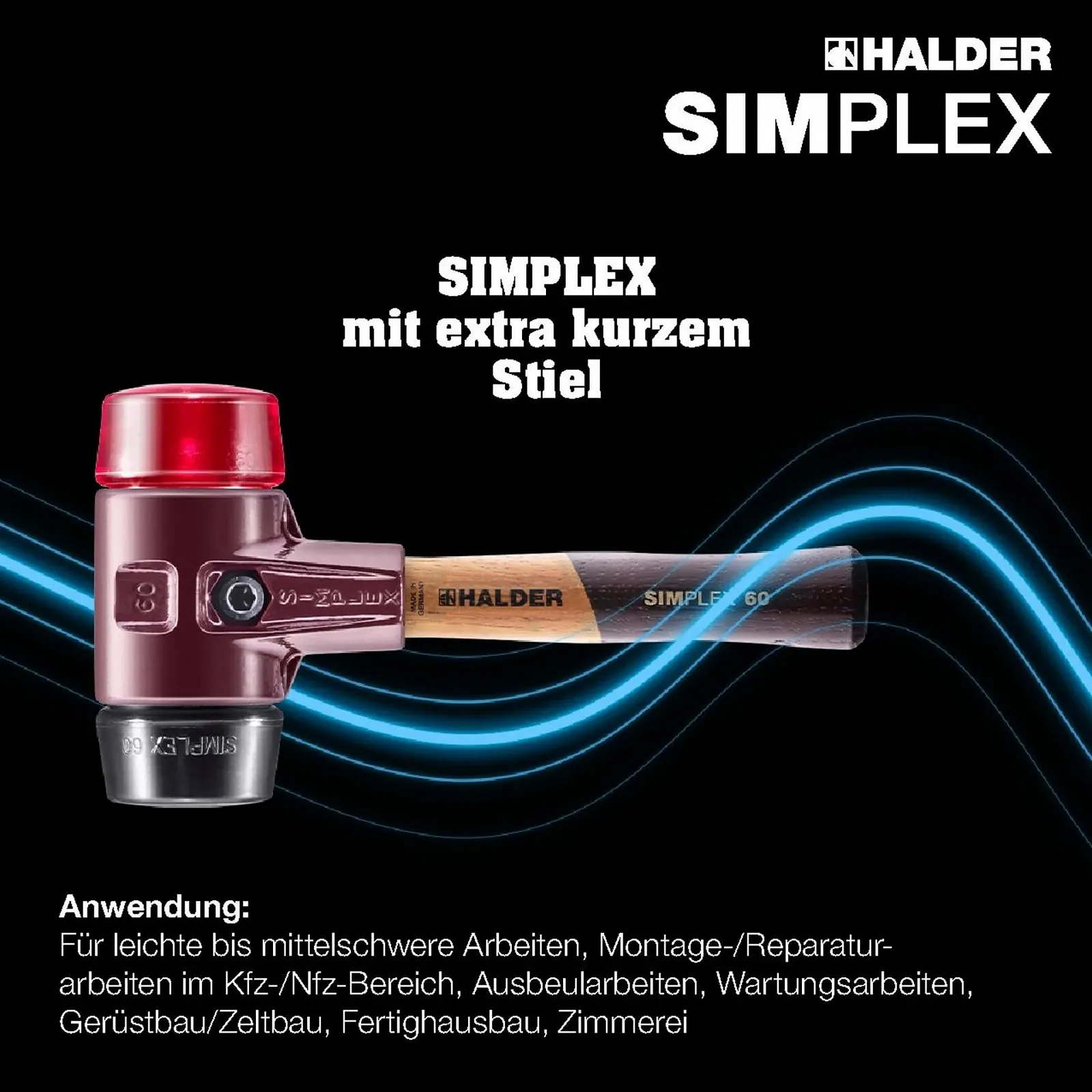 М'який молоток Simplex 3026.062 Гумова суміш / Пластик Ковкий чавун Вкорочена дерев'яна ручка Діаметр 60 мм, фото №2 М'який молоток Simplex 3026.062 Гумова суміш / Пластик Ковкий чавун Вкорочена дерев'яна ручка Діаметр 60 мм, фото №2