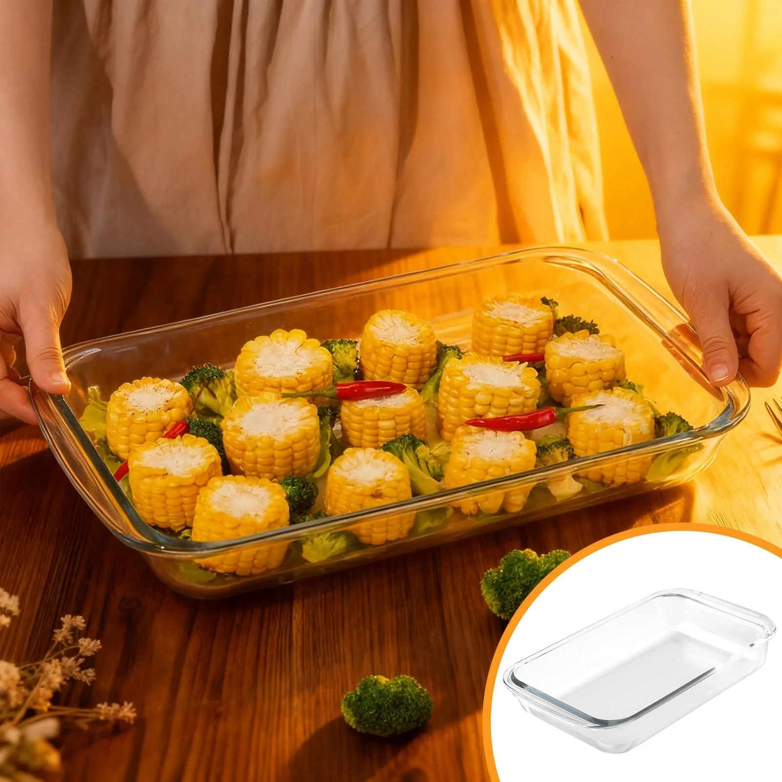 Форма для запекания Glass Oven Dish 1.6 л Стеклянная прямоугольная с крышкой Прозрачная, фото №5 Форма для запекания Glass Oven Dish 1.6 л Стеклянная прямоугольная с крышкой Прозрачная, фото №5