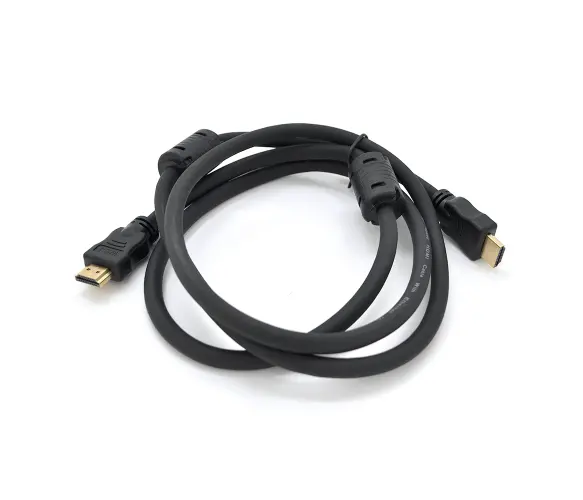 Кабель Ritar PL-HD348 HDMI-HDMI Ultra HD 4K 1080P 1.5m, v1,4, OD-7.3mm, з фільтром круглий Чорний коннектор Gold Pack Q150, фото №1