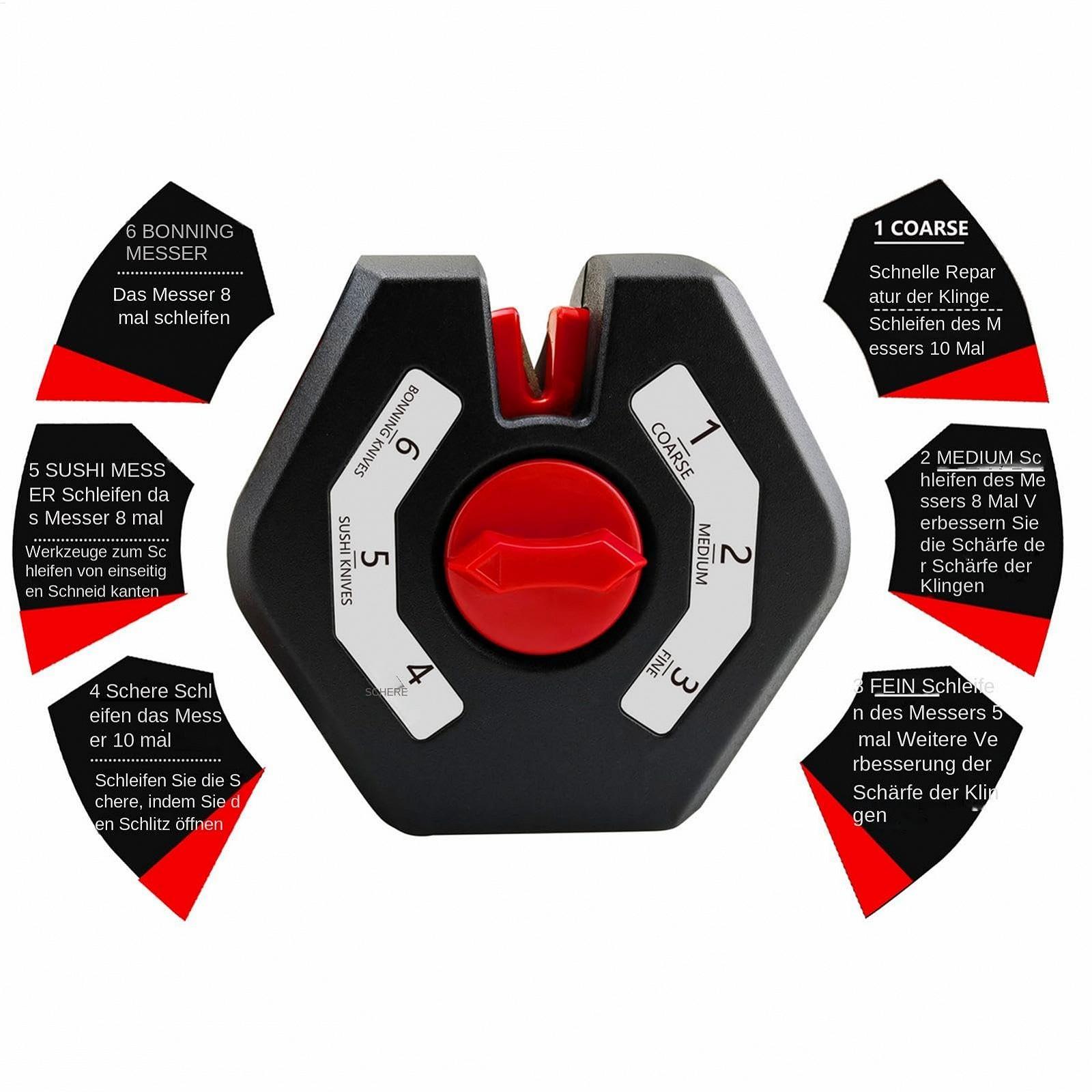 Точило для ножів 6-ступінчаста, професійна, 21 x 8.5 x 4.5 см, фото №8