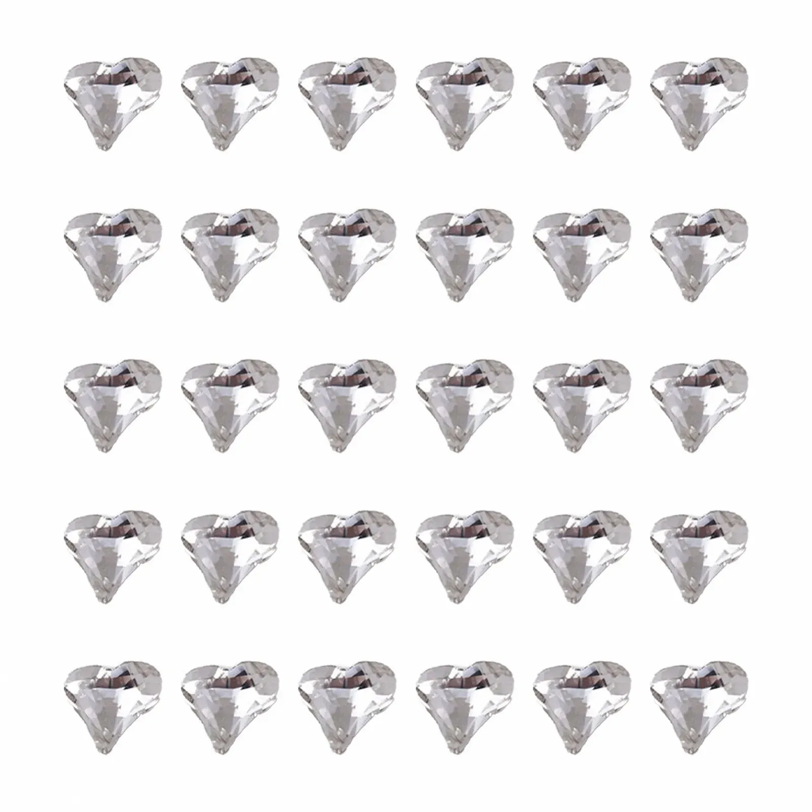 Стразы для ногтей 3D, искусственный хрусталь, капля воды, сердце, 30 шт, фото №2