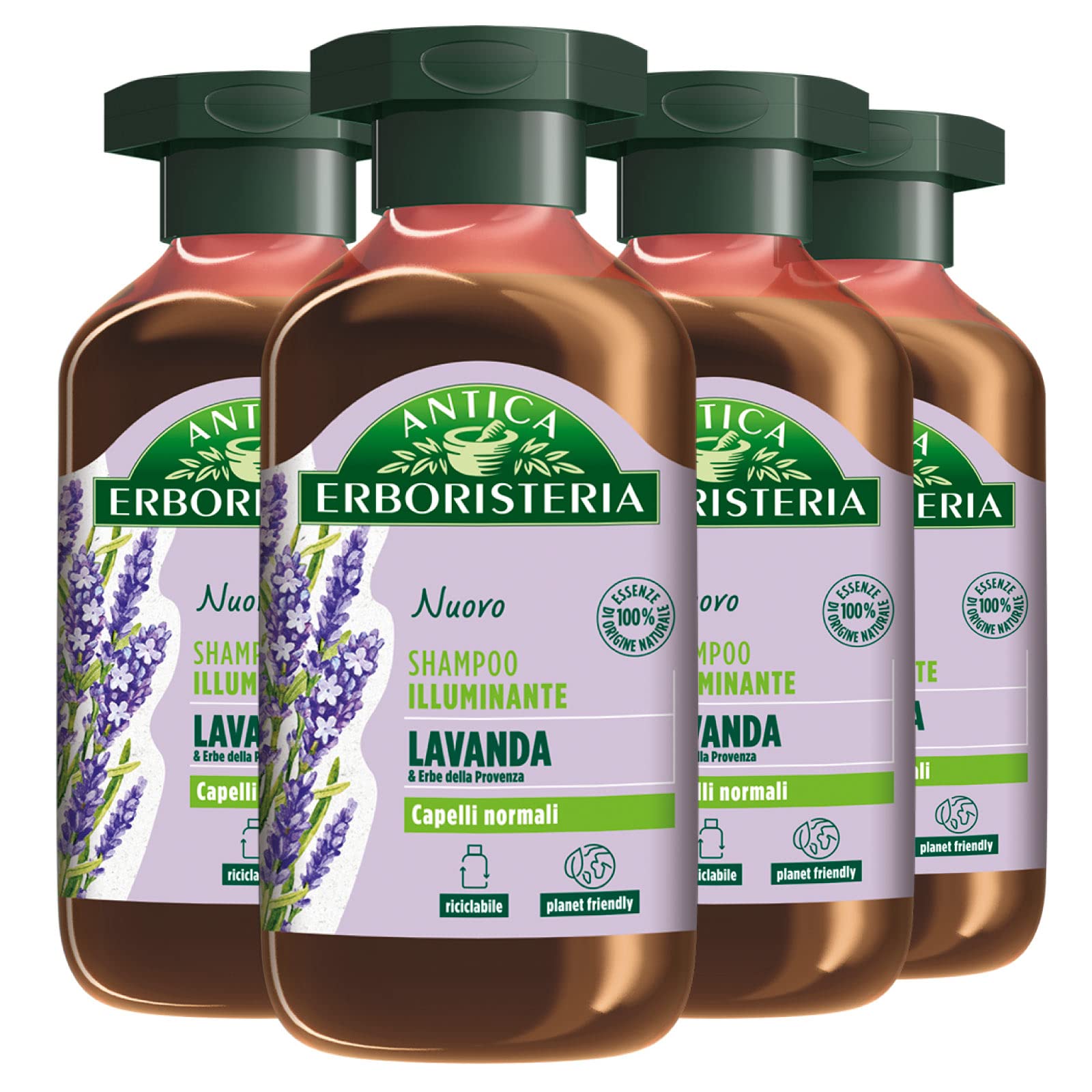 Набор Antica Erboristeria Shampoo Осветляющий Лаванда и Прованские Травы для нормальных волос без силикона и красителей 4 х 250 мл, фото №1