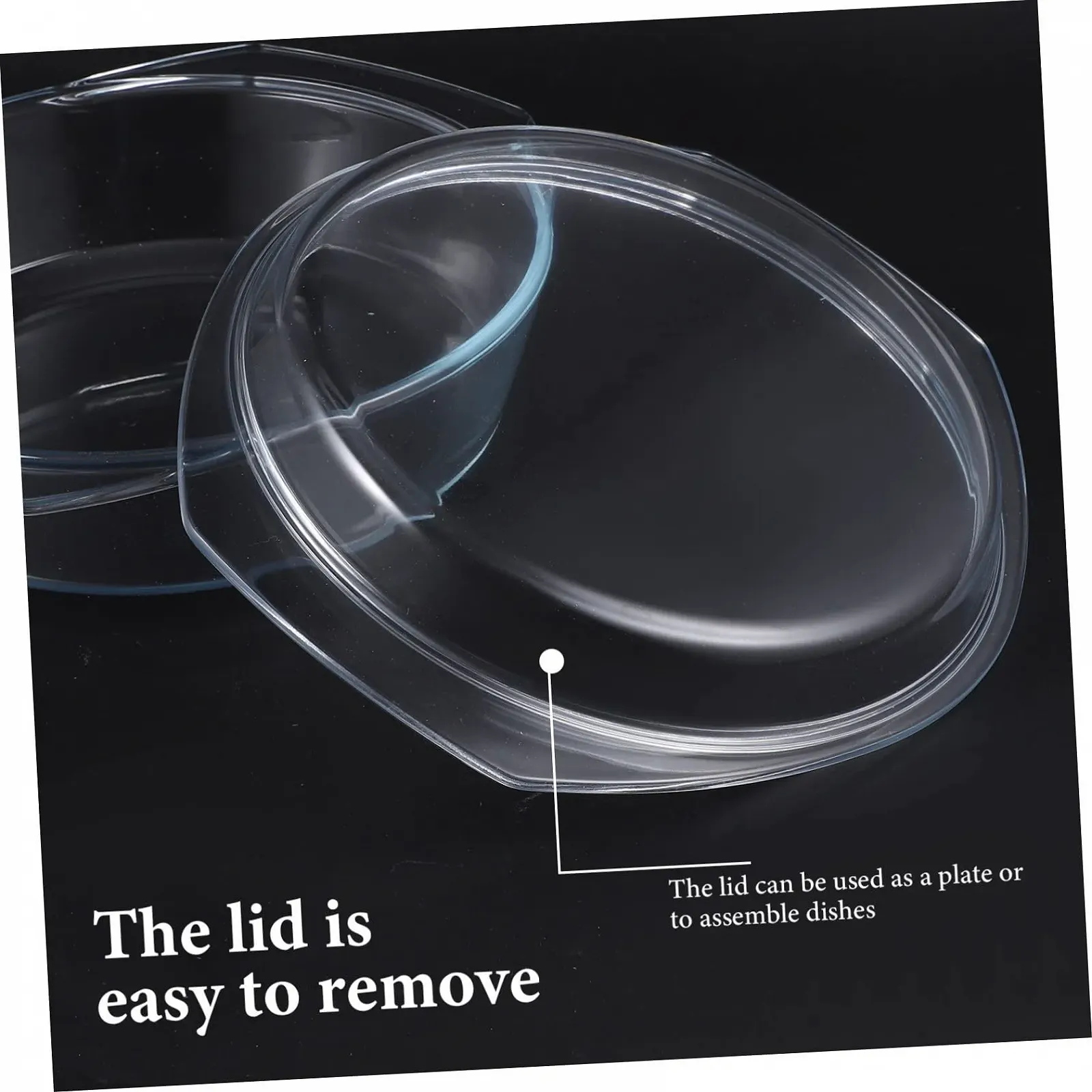 Стеклянная форма для микроволновой печи с крышкой и ручками термостойкая прозрачная, фото №6 Стеклянная форма для микроволновой печи с крышкой и ручками термостойкая прозрачная, фото №6