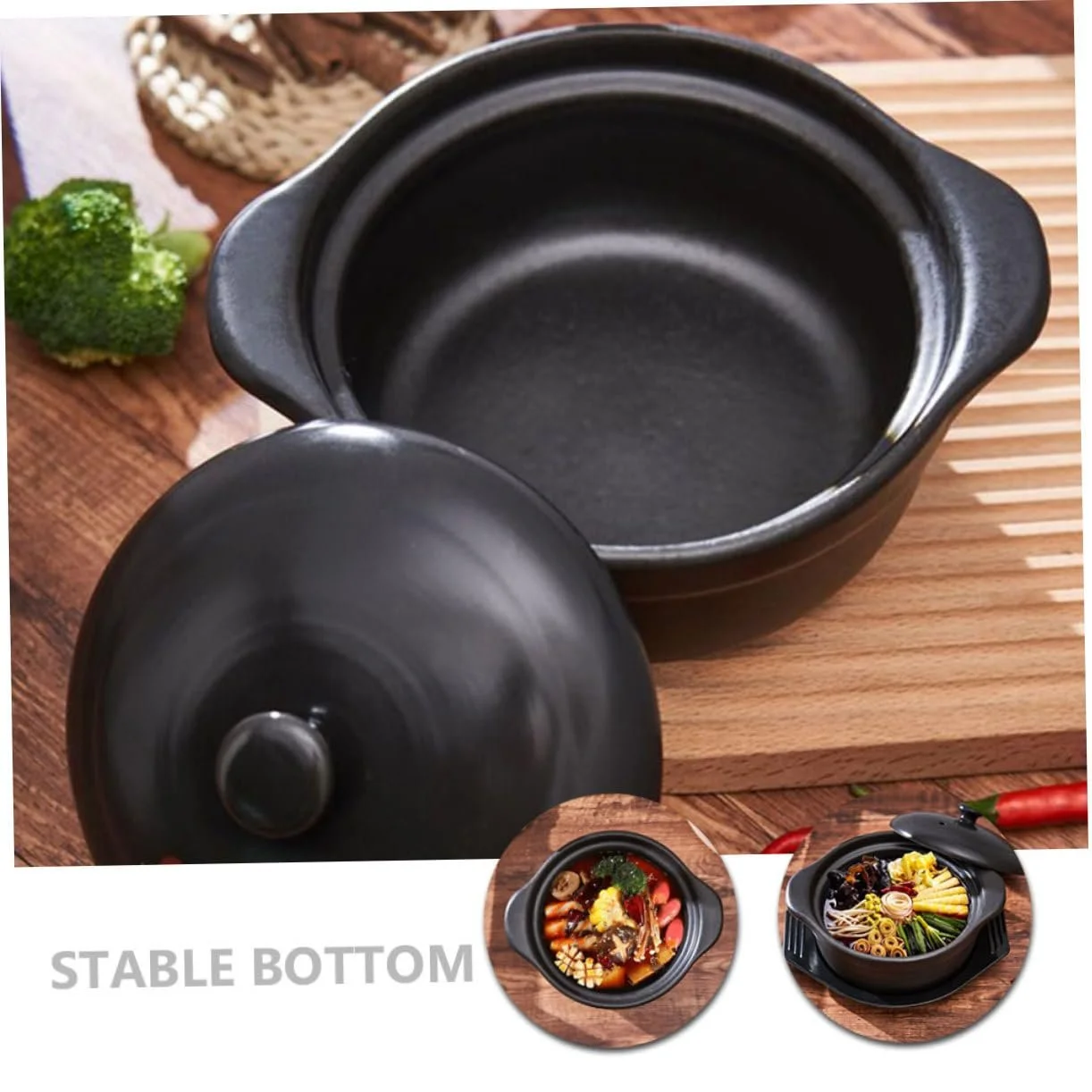 Керамічна каструля з кришкою, антипригарне покриття, подвійна ручка, фото №8