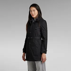 Жіноча куртка G‑Star RAW Minor Trench Dark Black - S synthetic.ua - Фото 1