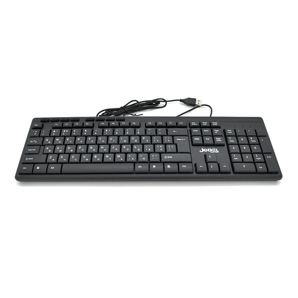 Клавіатура USB JEDEL K52 довжина кабелю 170 см Eng/Укр/Рус 483х188х35 мм Чорний 104к Q20, фото №1