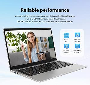 Ноутбук 14.1" MAXLEGEN MAX141P Intel Celeron N4120 RAM 16GB SSD 256GB Windows 11 synthetic.ua - Фото 1