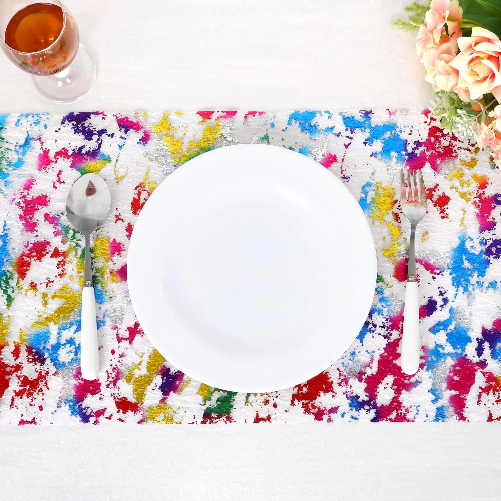 Ранер Tulle Fabric Rainbow паперовий рулон декоративна 28 см x 460 см Різнокольорова, фото №5 Ранер Tulle Fabric Rainbow паперовий рулон декоративна 28 см x 460 см Різнокольорова, фото №5