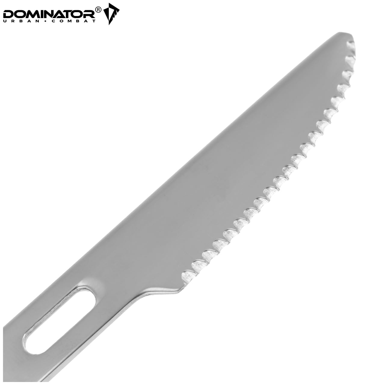 Набор посуды DOMINATOR URBAN COMBAT туристический набор 3 части нож вилка ложка нержавеющая сталь с карабином серебряный, фото №7