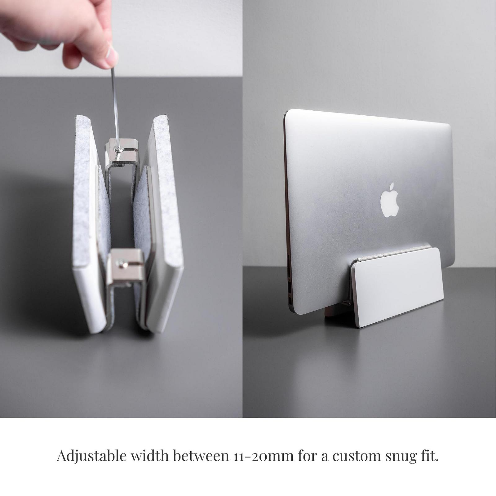 Підставка Вертикальна Raico Док-станція для MacBook з високоякісної деревини горіха (матовий білий, одинарний слот | регульована), фото №2