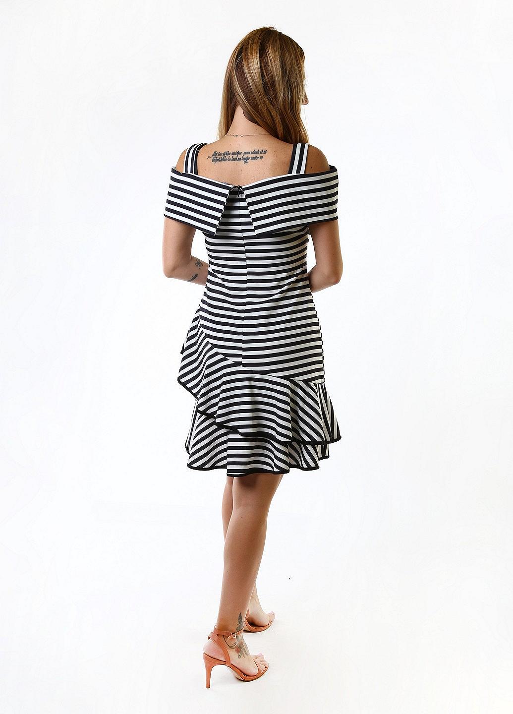 Платье Tugce&Ece 40 Черно-белый (POA-11944-24-Black-and-white), фото №3