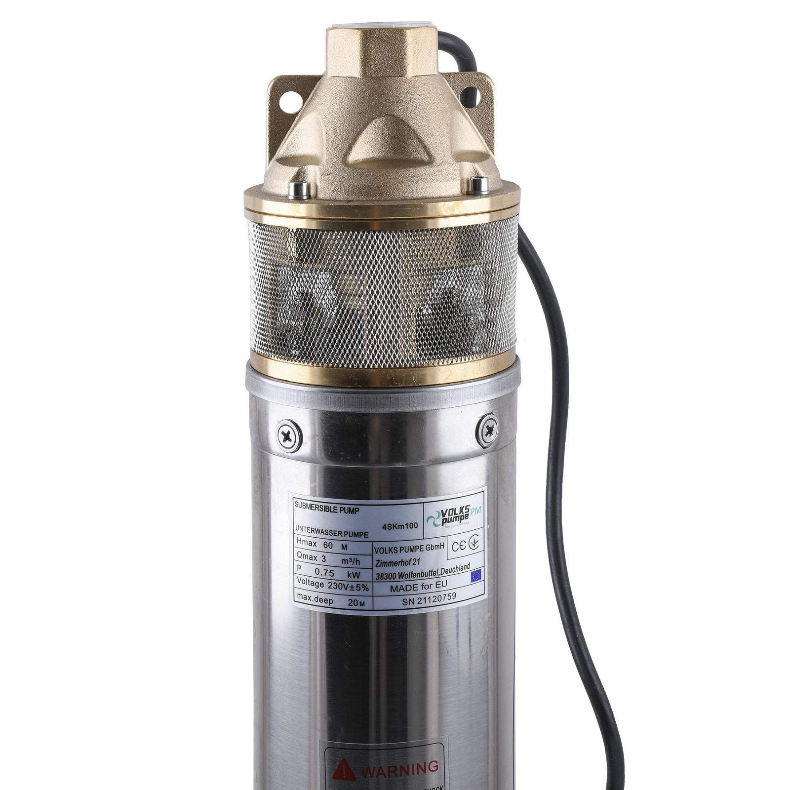 Насос свердловинний вихровий VOLKS pumpe PM 4SKm100 0.75кВт кабель 10м, фото №2