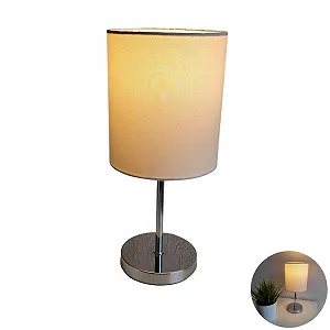 Настільна лампа LED з тканинним абажуром E14 3 W біла - Фото 1