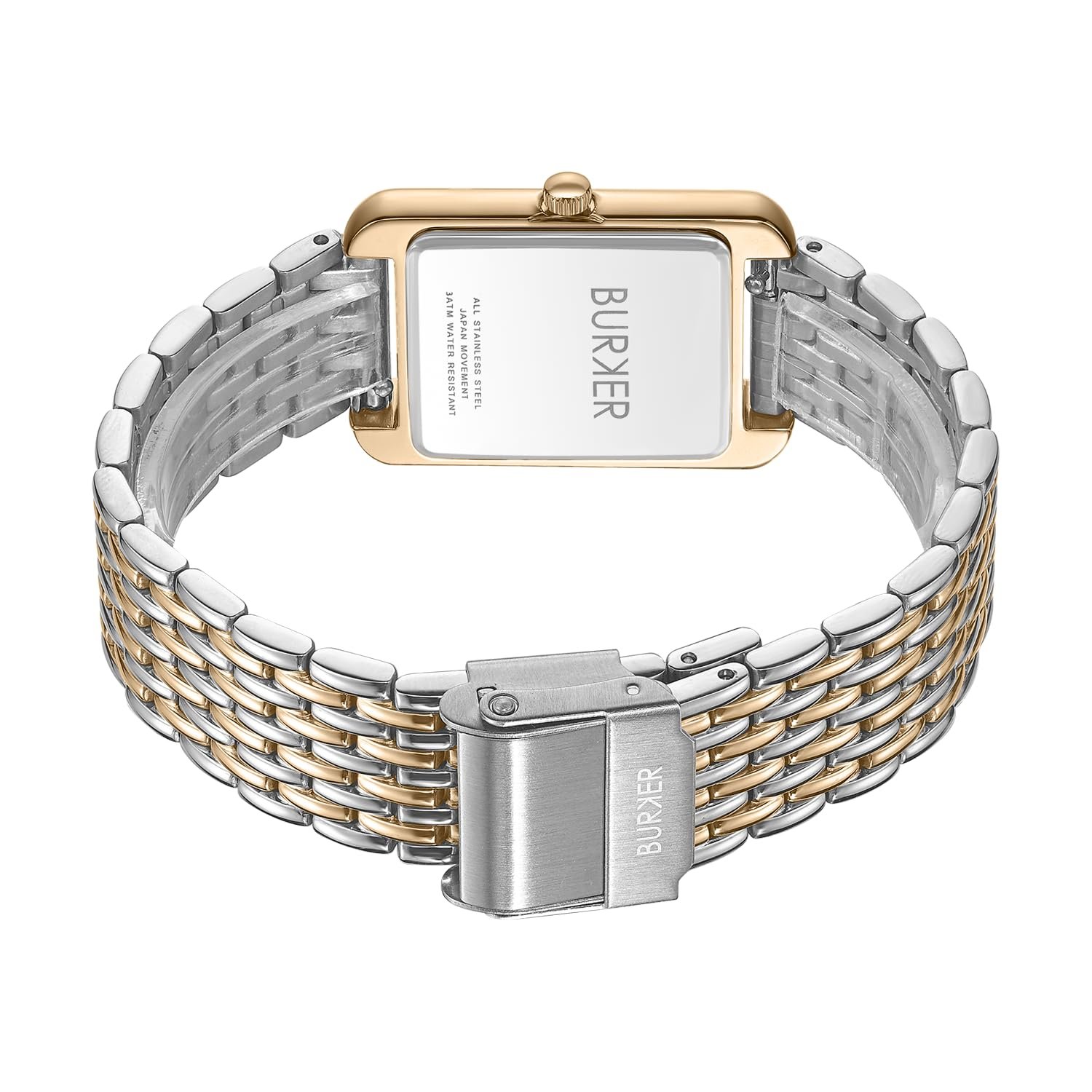 Женские Часы BURKER Olivia Квадратные Женские Часы Браслет из звеньев Нержавеющая Сталь Аналоговые Кварцевые 3 ATM Водонепроницаемые - 29 мм - Черный Золотой Серебряный, фото №3 Женские Часы BURKER Olivia Квадратные Женские Часы Браслет из звеньев Нержавеющая Сталь Аналоговые Кварцевые 3 ATM Водонепроницаемые - 29 мм - Черный Золотой Серебряный, фото №3