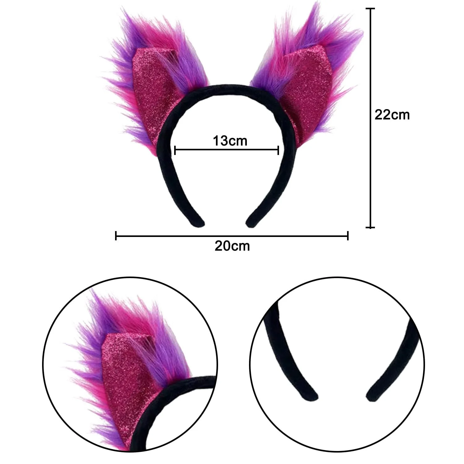 Обруч для волосся Вушка кота Фіолетовий, 4 шт., фото №2 Обруч для волосся Вушка кота Фіолетовий, 4 шт., фото №2