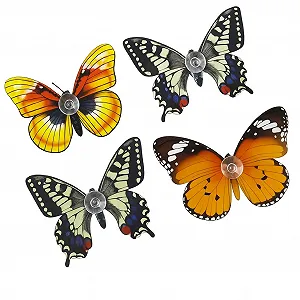 Наклейки на вікна Butterflies 4 присоски 9 x 7 см Реалістичне фото - Фото 1