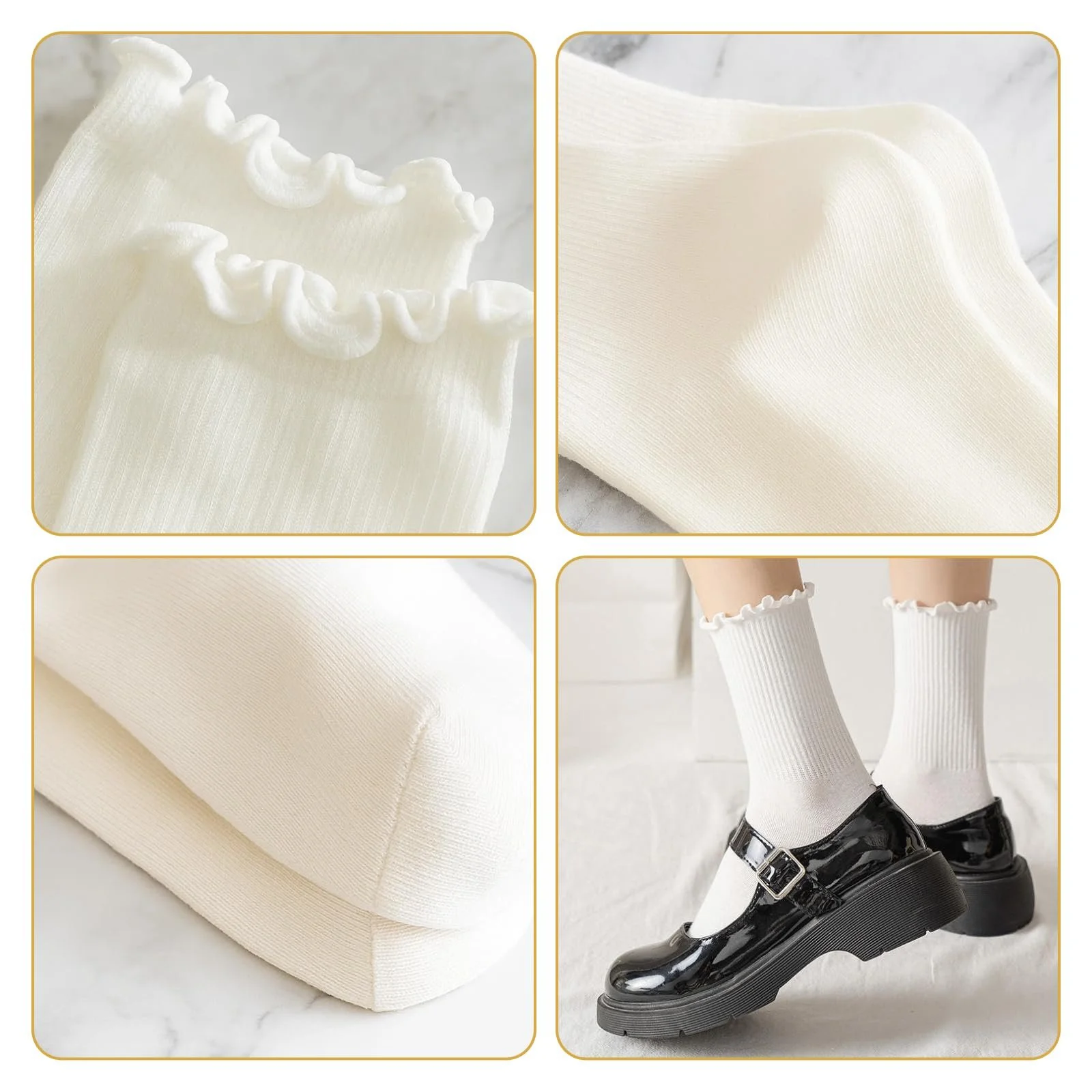 Шкарпетки з рюшами 8 шт, Жіночі, М'які, фото №4