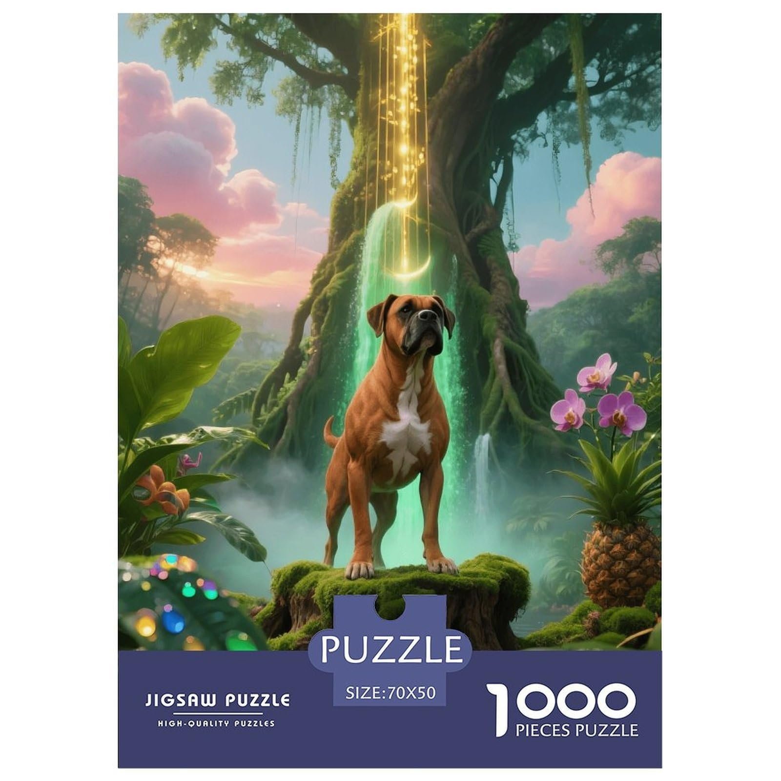 Пазл Boxer Dog Tropical Jungle 1000 деталей 70 x 50 cm, фото №1 Пазл Boxer Dog Tropical Jungle 1000 деталей 70 x 50 cm, фото №1