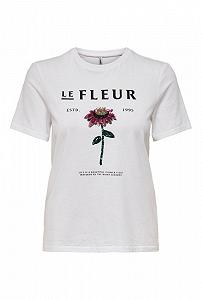 Футболка ONLKITA REG LEFLEUR TOP BOX JRS 15254498-Bright -Print:FLEUR ONLY Білий XS - Фото 1