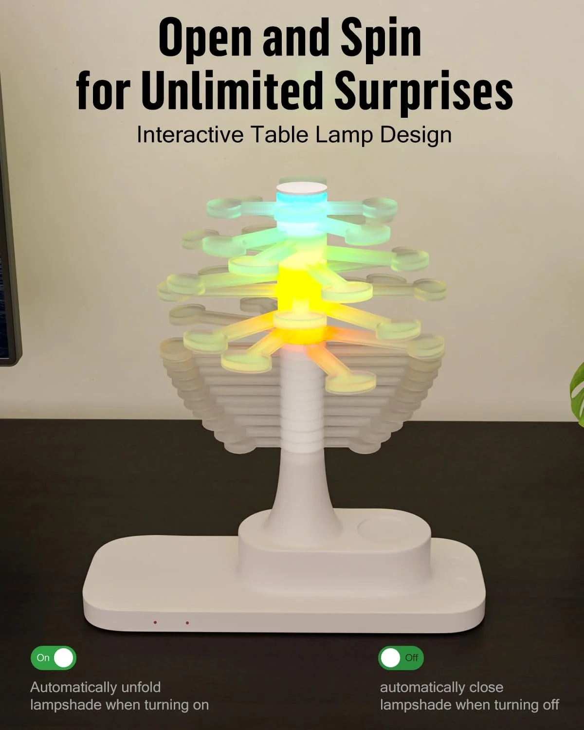 Настільна лампа TechKen Bedside Lamp сенсорна димована RGB спіральний дизайн, фото №3