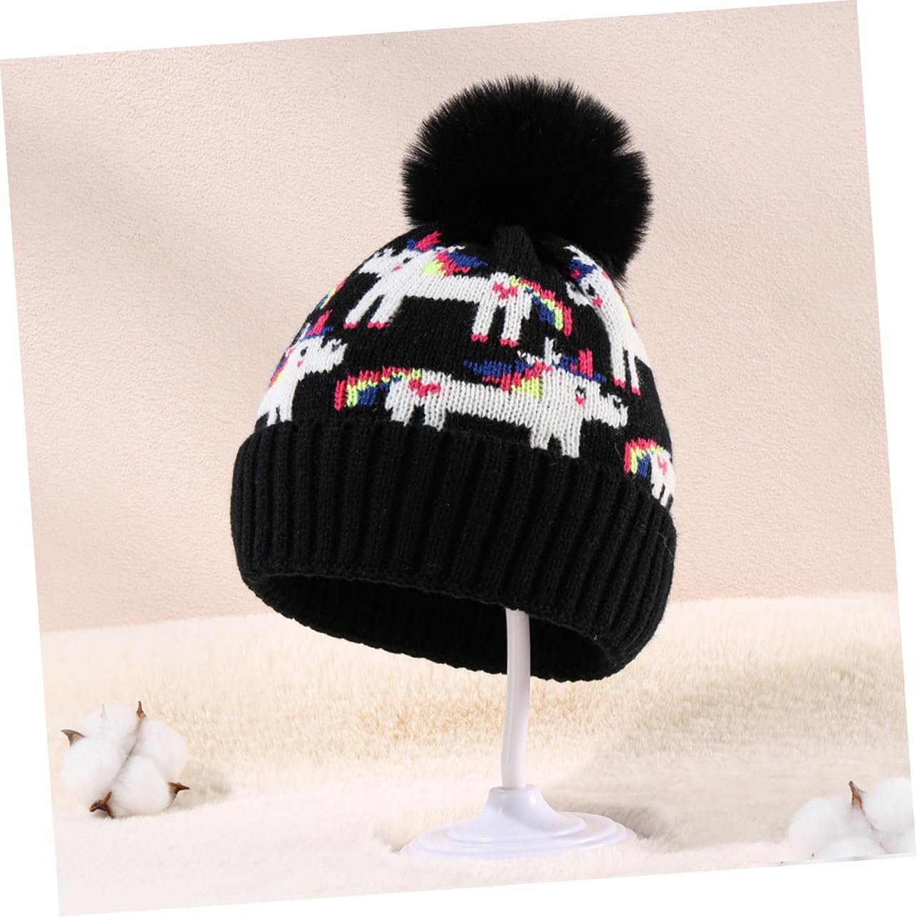 Вязаная зимняя шапка CALLARON Kätzchen с плюшевым помпоном, фото №4 Вязаная зимняя шапка CALLARON Kätzchen с плюшевым помпоном, фото №4