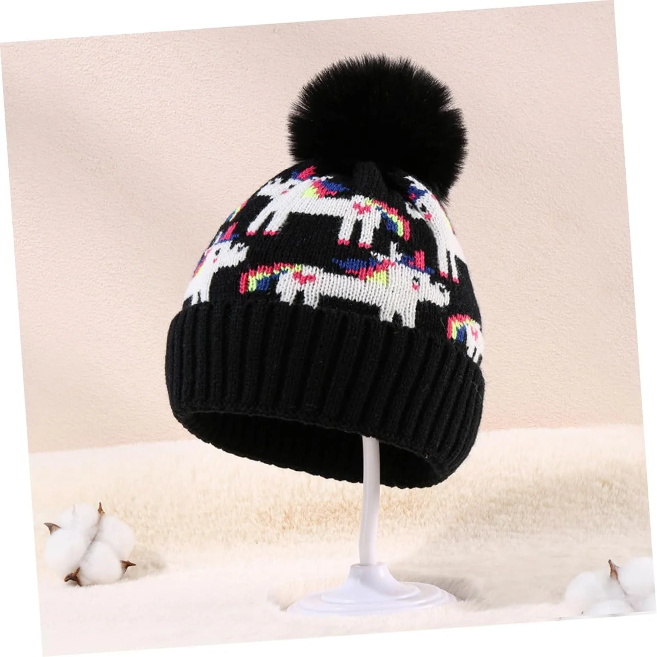 В'язана зимова шапка CALLARON Kätzchen з плюшевим помпоном, фото №4 В'язана зимова шапка CALLARON Kätzchen з плюшевим помпоном, фото №4