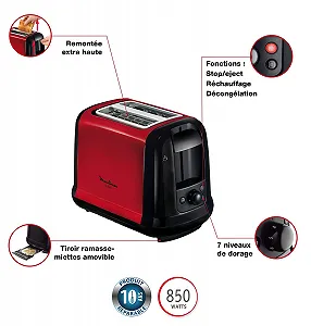 Тостер Moulinex Subito 850 Вт, червоний synthetic.ua - Фото 1