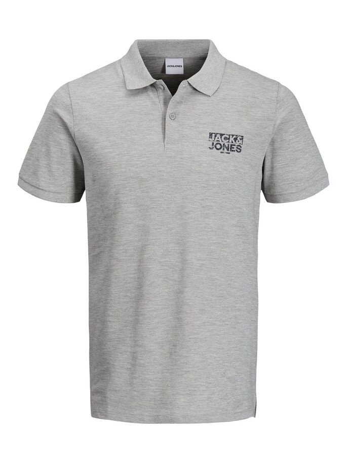 Поло JJHERO POLO SS CAT 12175087  Melange Jack&Jones Сірий XL, фото №1