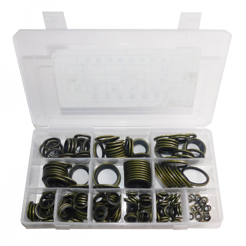 Набор шайб латунных с резиновым уплотнением 245 шт Ø6-30мм) пр-во S I L A AC SL11.245PCS, фото №1