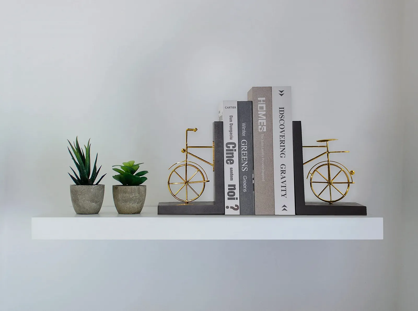 Подставки для книг Велосипед Spiretro, декоративные, с нескользящей основой, 1 пара, золотисто-коричневые, фото №2