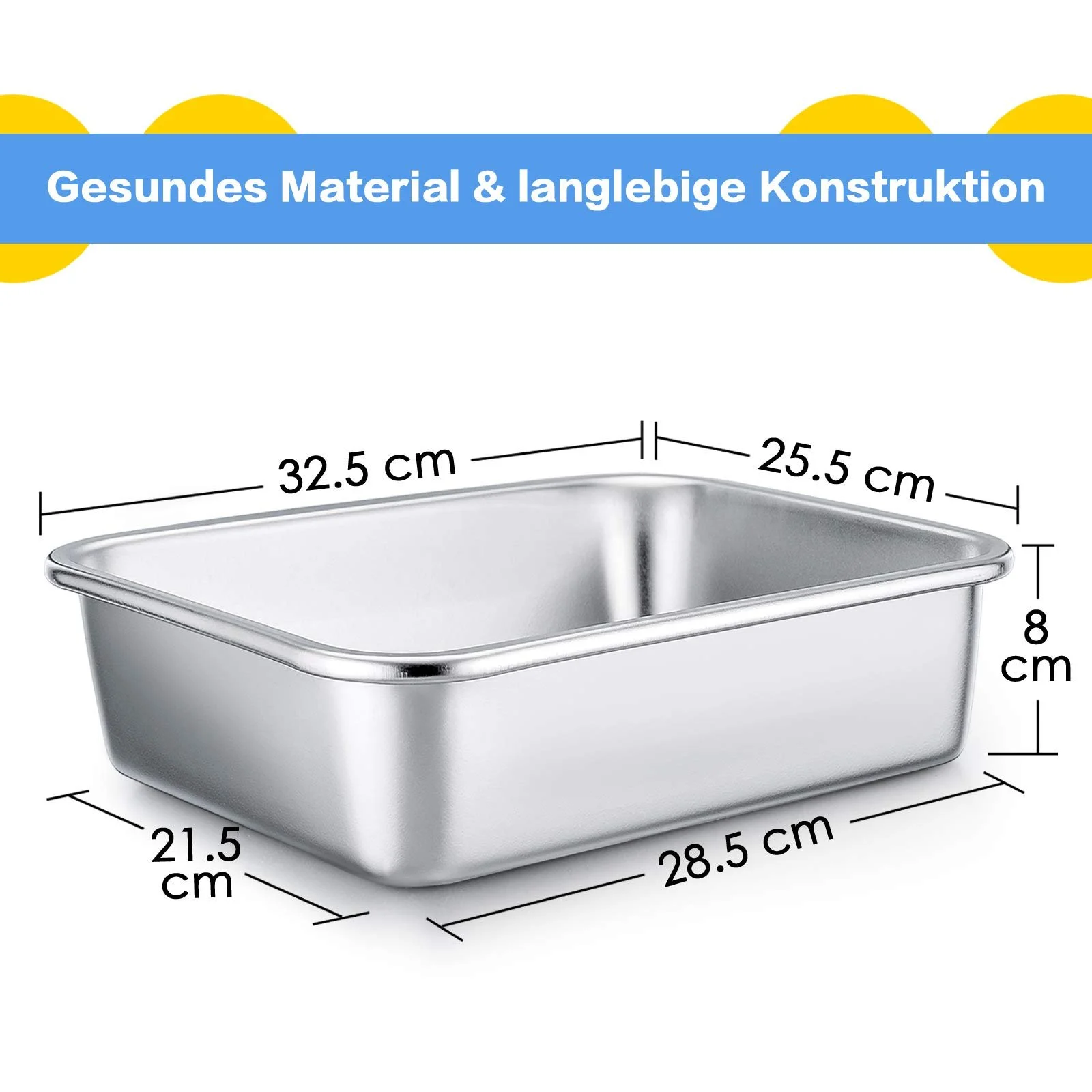 Форма для запекания Homikit нержавеющая сталь прямоугольная 32.5 x 25.5 x 8 см, фото №7