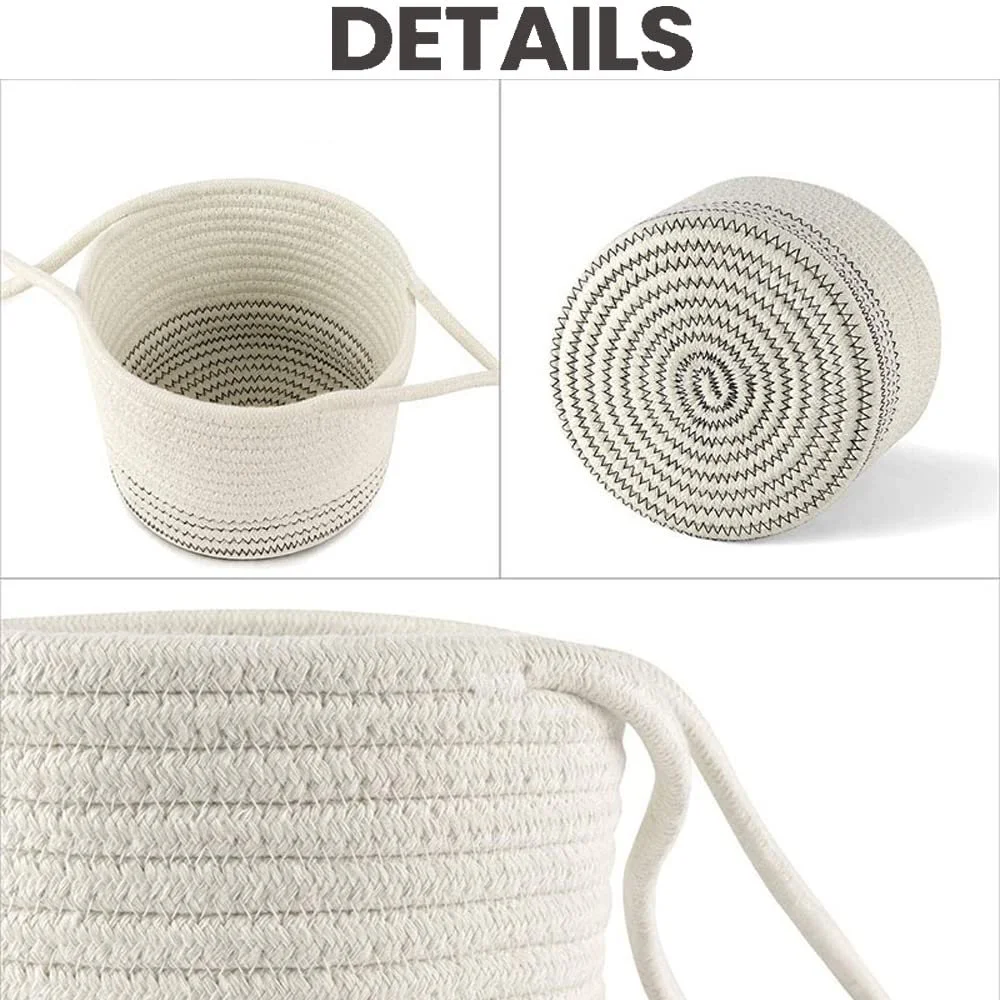 Підвісний кошик для рослин бавовняний канат 20 x 15 см, фото №4