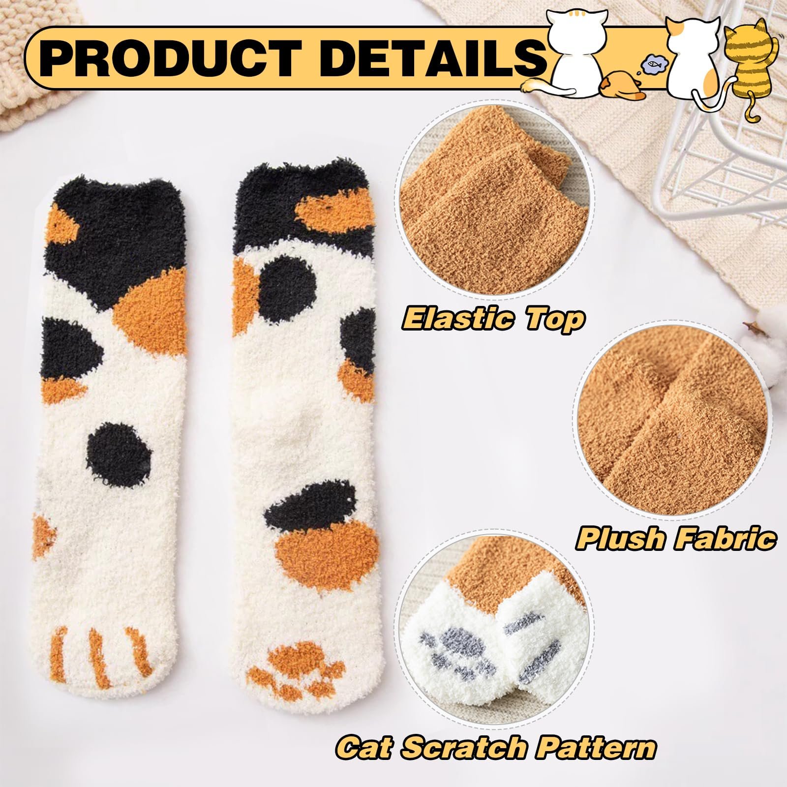 Носки Пушистые Кошачьи лапки (6 пар), фото №3