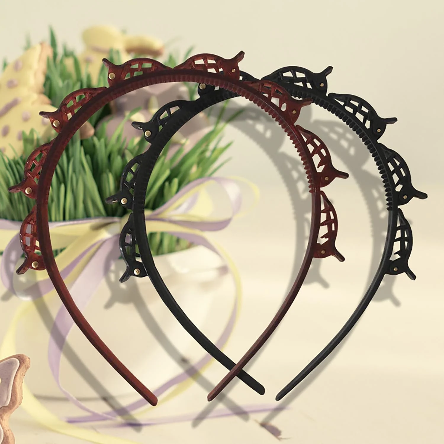 Набір з 2 обручів для волосся з затискачами, фото №4 Набір з 2 обручів для волосся з затискачами, фото №4