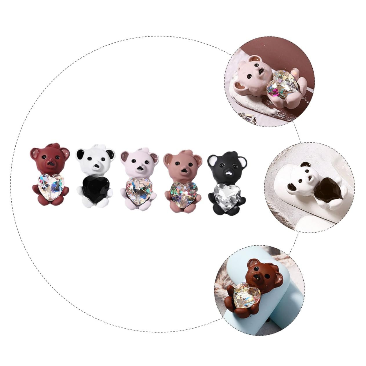 Украшения для ногтей Медведь FOMIYES 3D Стразы Blush Symphony, фото №4