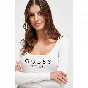 Жіноча футболка лонгслів Guess G65P Білий - S synthetic.ua - Фото 1