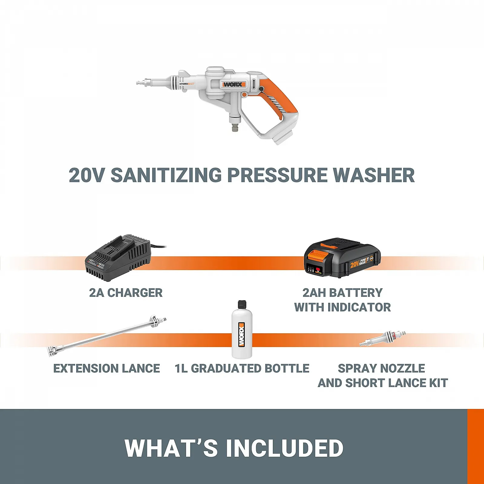 Акумуляторний обприскувач WORX Hydroshot WP650E 20V 1 л з функцією дрібнодисперсного туману, фото №5